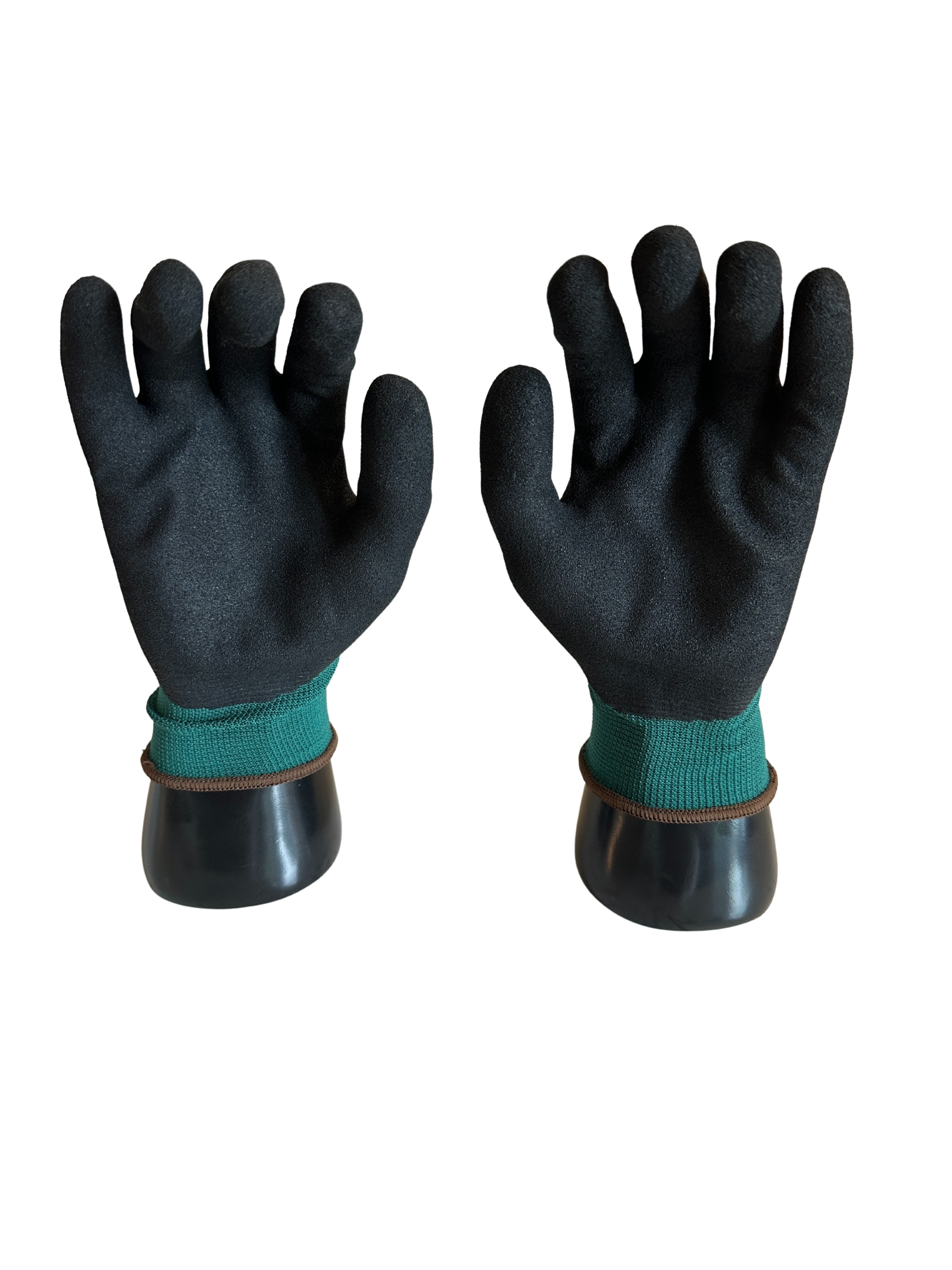 NIT Strong 13 Gauge Black Sandy Nitrile Palms Work Glove - EN 388 Rated 4141 (12 Pairs/Pack)