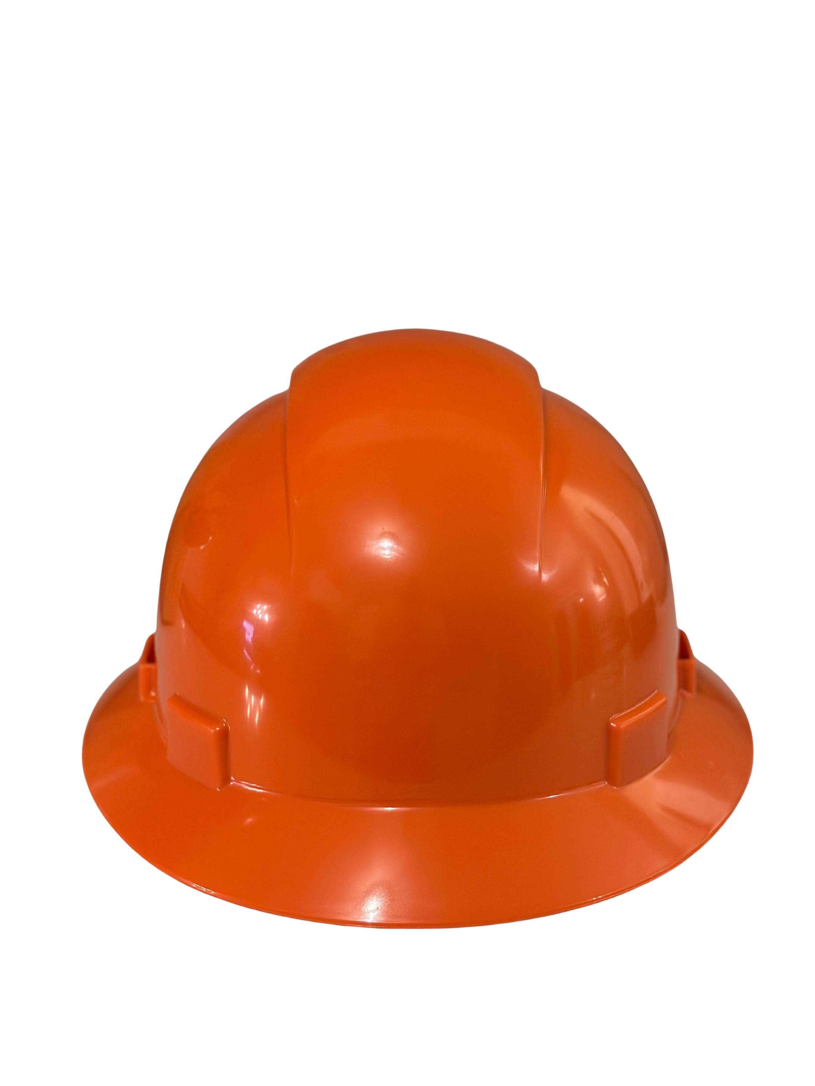 Orange Full Brim Hard Hat With 6 Point Quick Ratchet Suspension