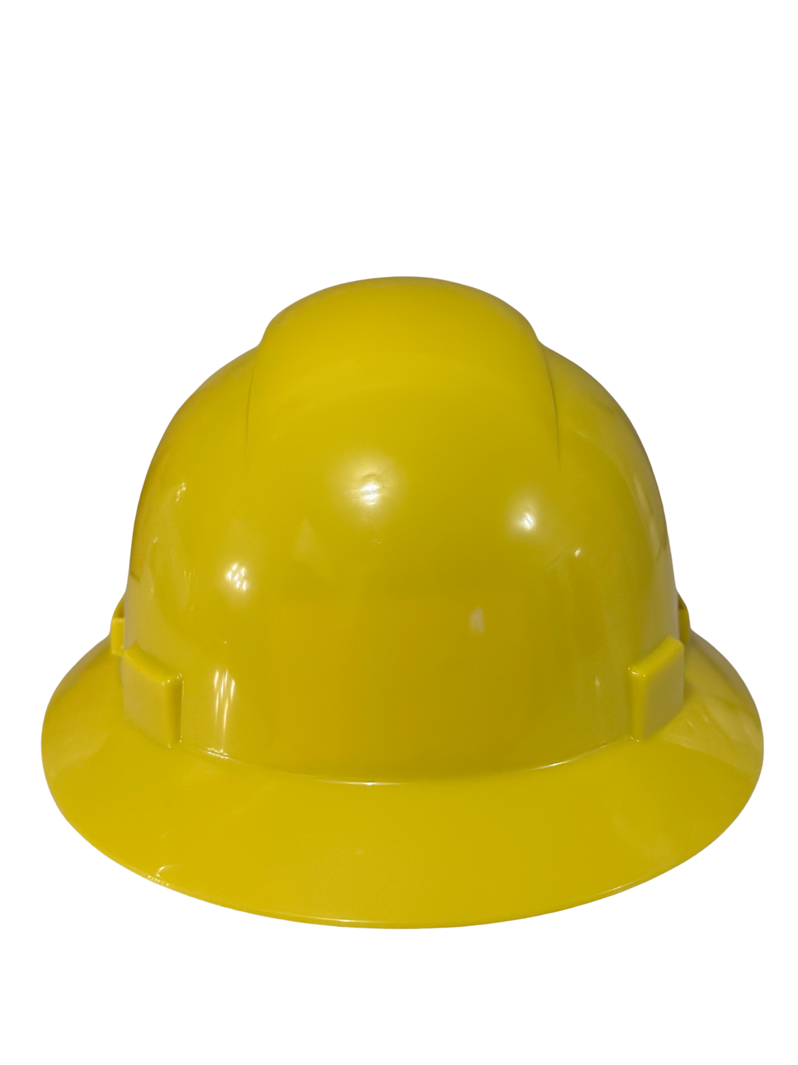 Yellow Full Brim Hard Hat With 6 Point Quick Ratchet Suspension