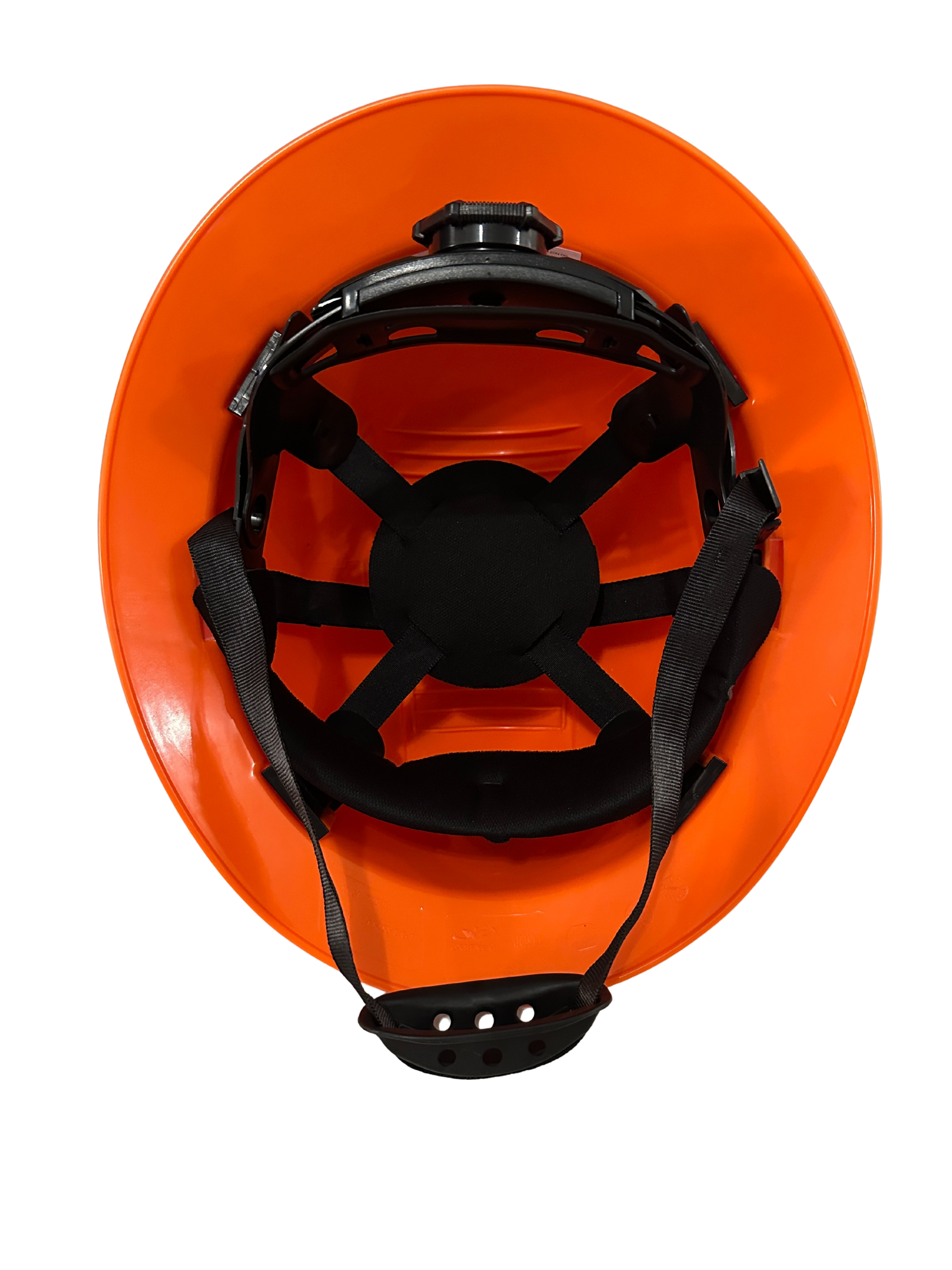 Orange Full Brim Hard Hat With 6 Point Quick Ratchet Suspension