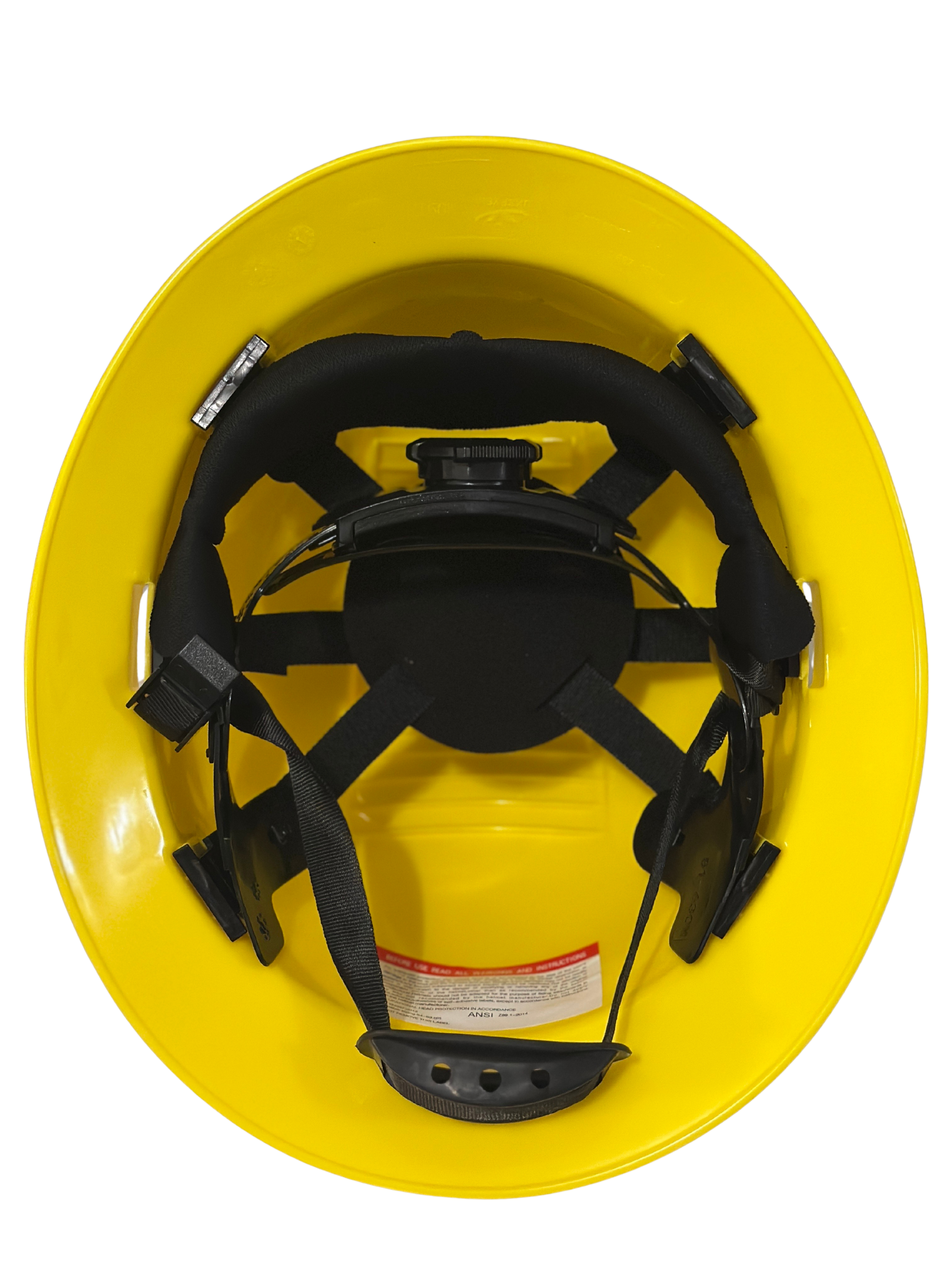 Yellow Full Brim Hard Hat With 6 Point Quick Ratchet Suspension