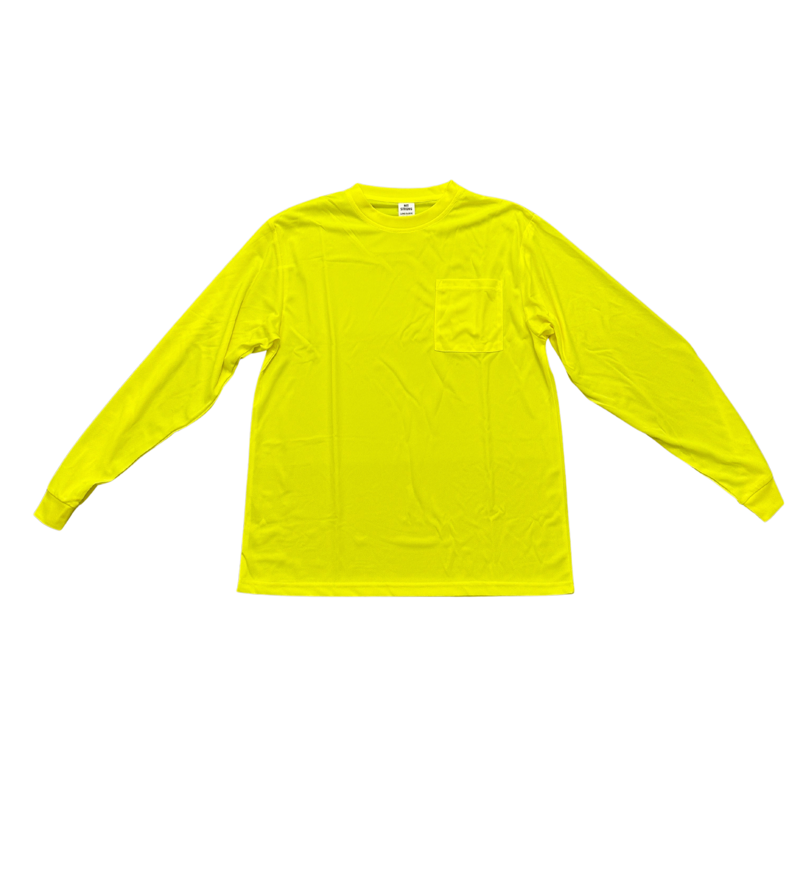 Hi-Vis Yellow Long Sleeve Pocket Tee