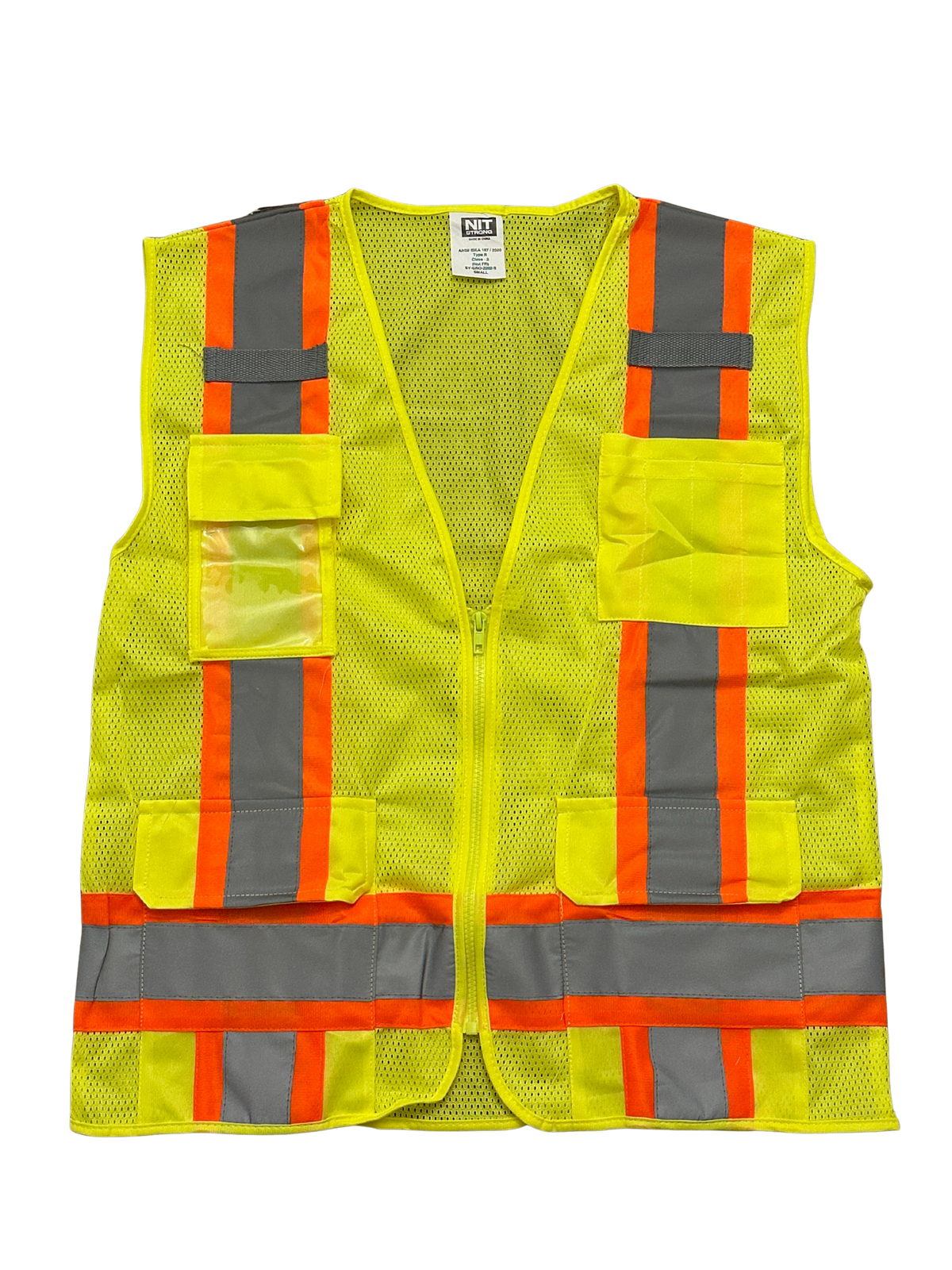 Class II Hi-Vis Yellow 2 Tone Reflective Mesh Vest (5 Pocket)