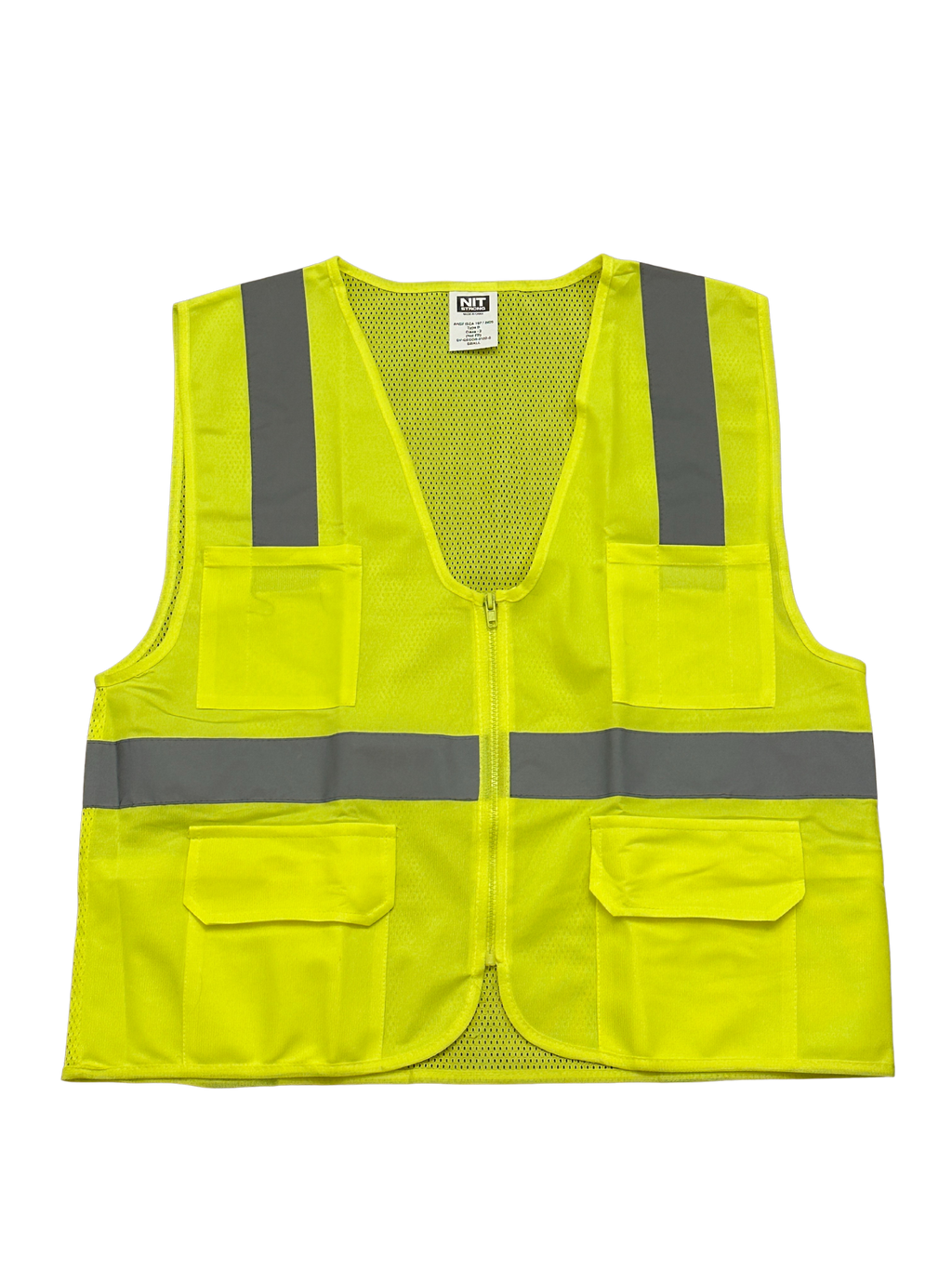 Class II Hi-Vis Yellow Reflective Vest (4 Pocket)