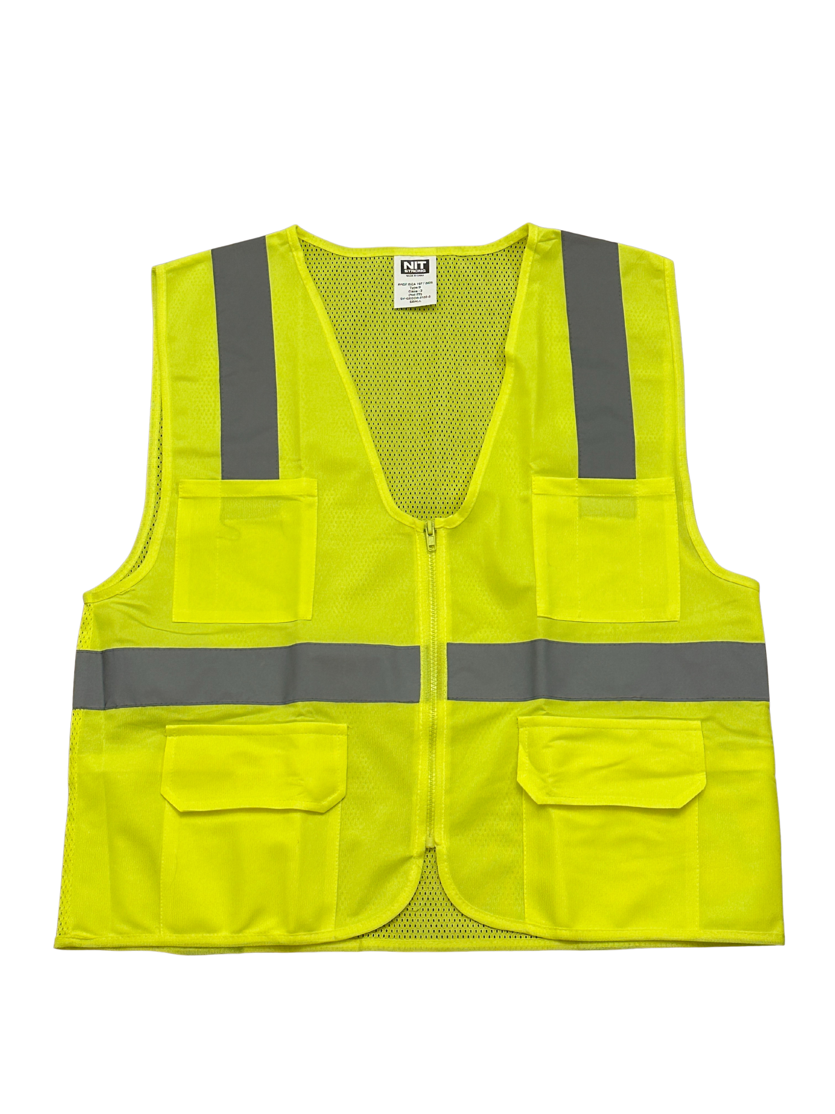 Class II Hi-Vis Yellow Reflective Vest (4 Pocket)