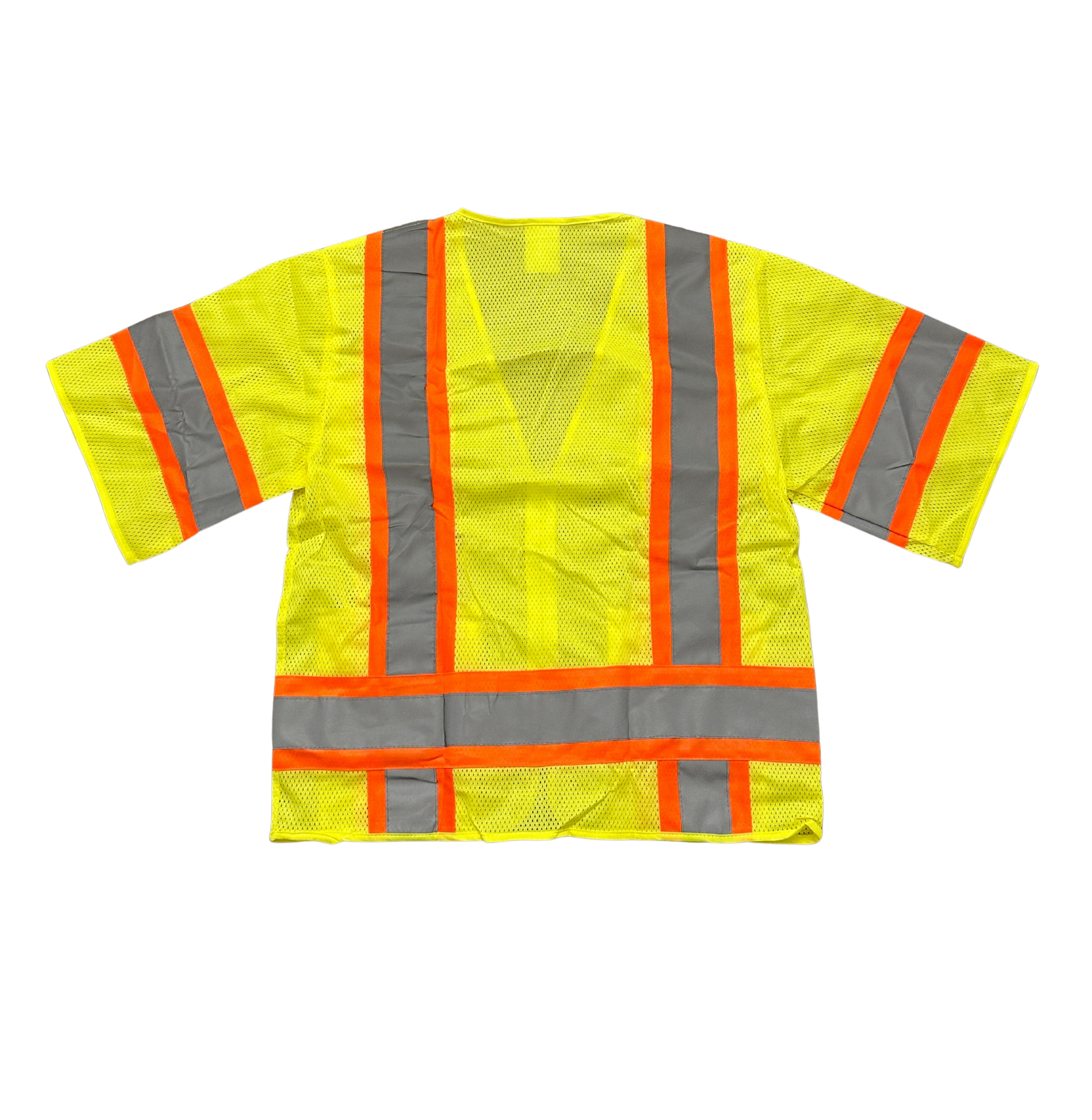 Class III Hi-Vis Yellow Reflective Two Tone Mesh Vest (5 Pocket)