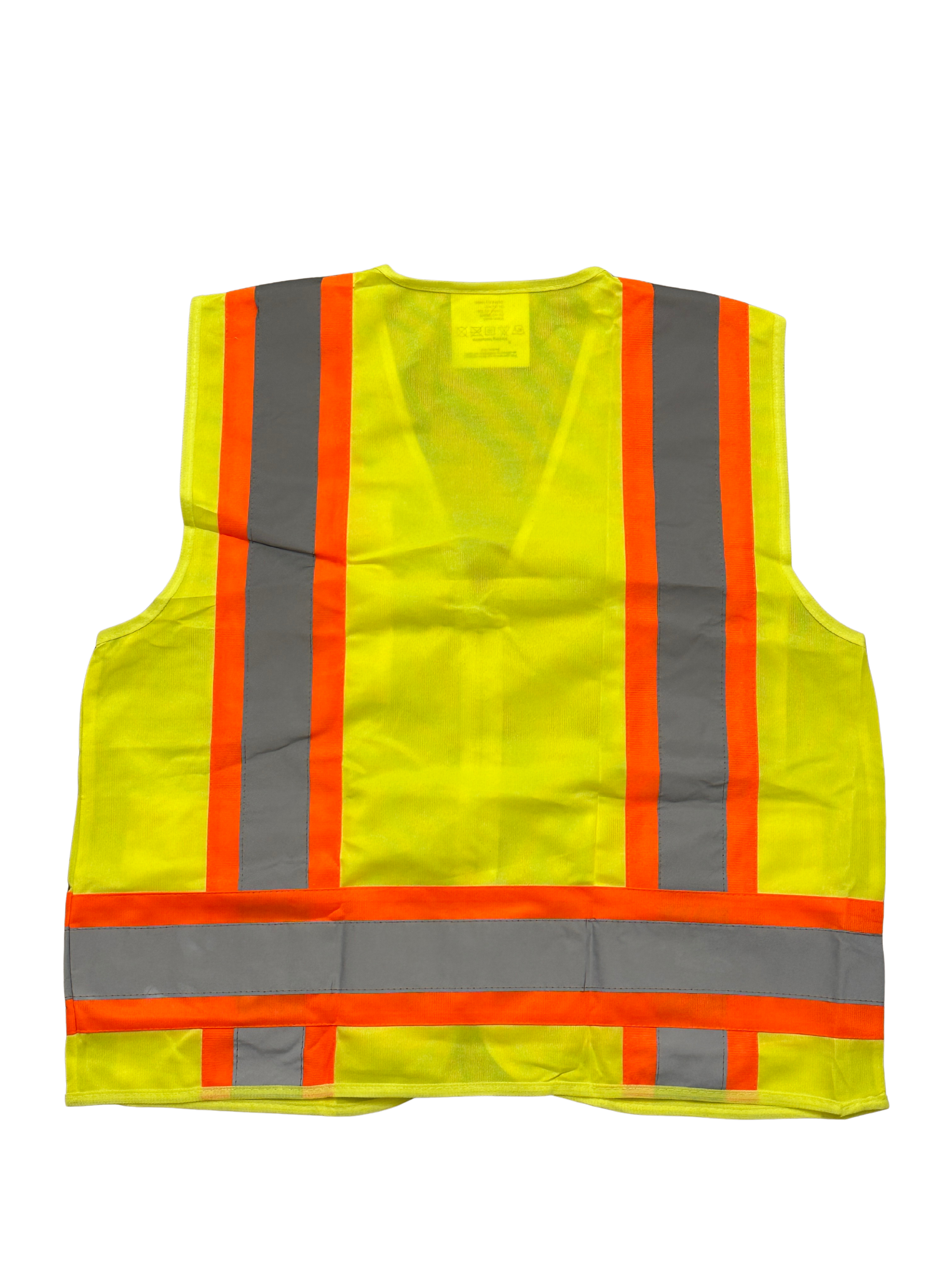 Class II Hi-Vis Yellow Reflective 2 Tone Polyester Vest (5 Pocket)