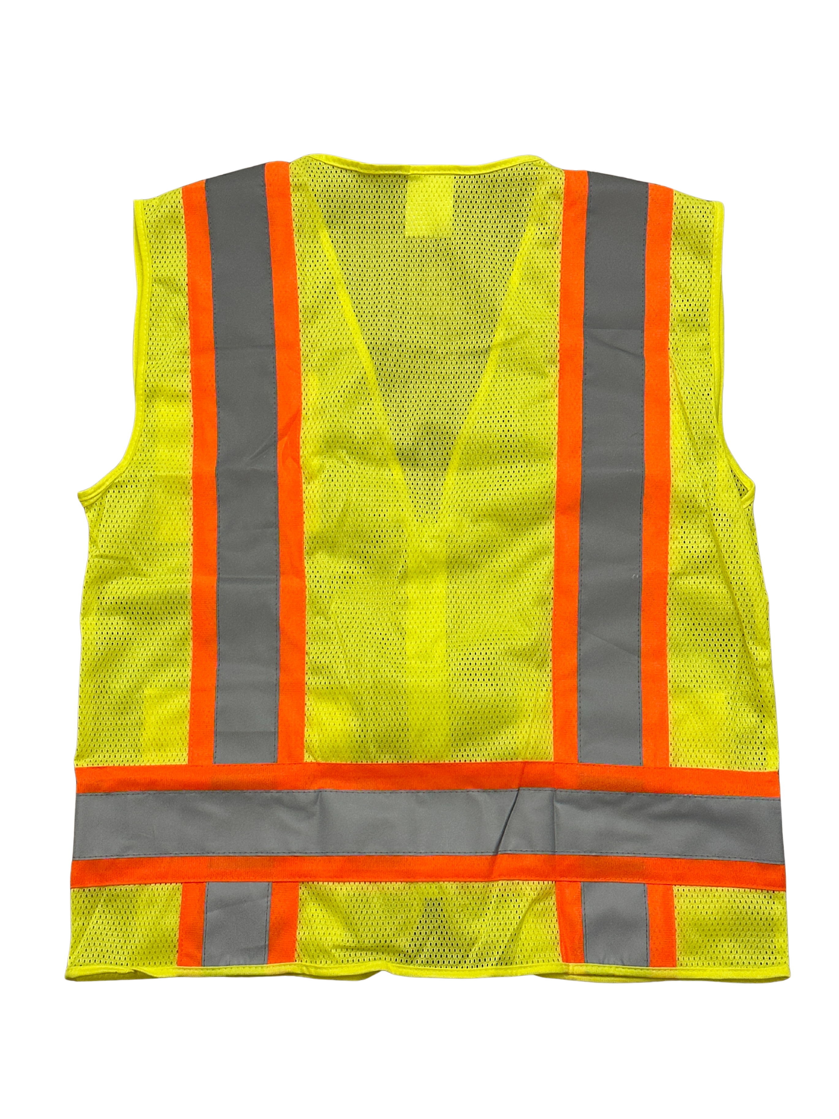 Class II Hi-Vis Yellow 2 Tone Reflective Mesh Vest (5 Pocket)