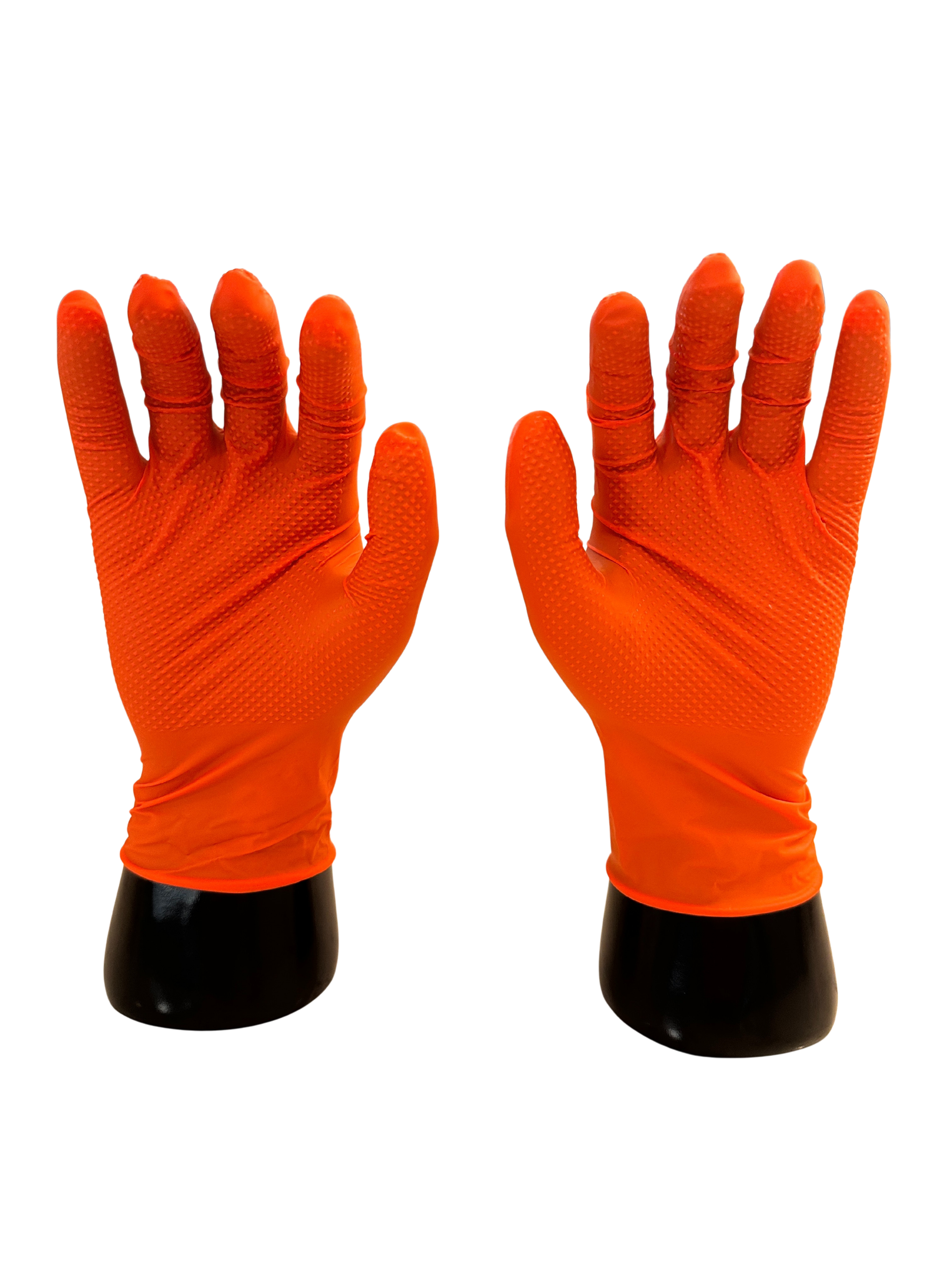 NIT Strong 8Mil Orange Nitrile Diamond Grip Gloves
