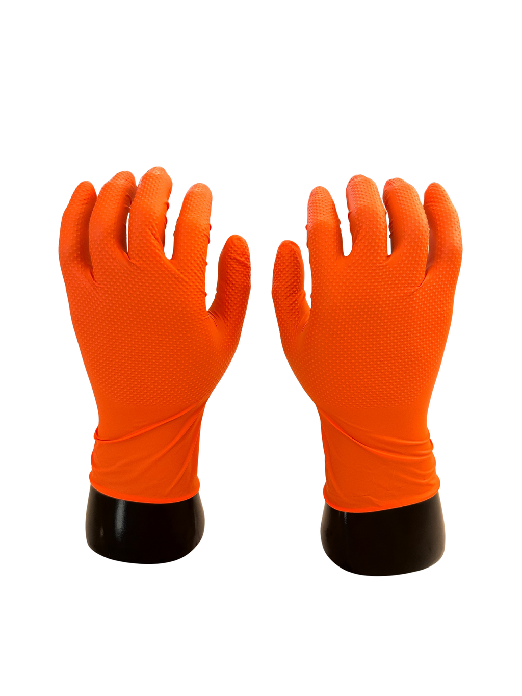 NIT Strong 8Mil Orange Nitrile Diamond Grip Gloves