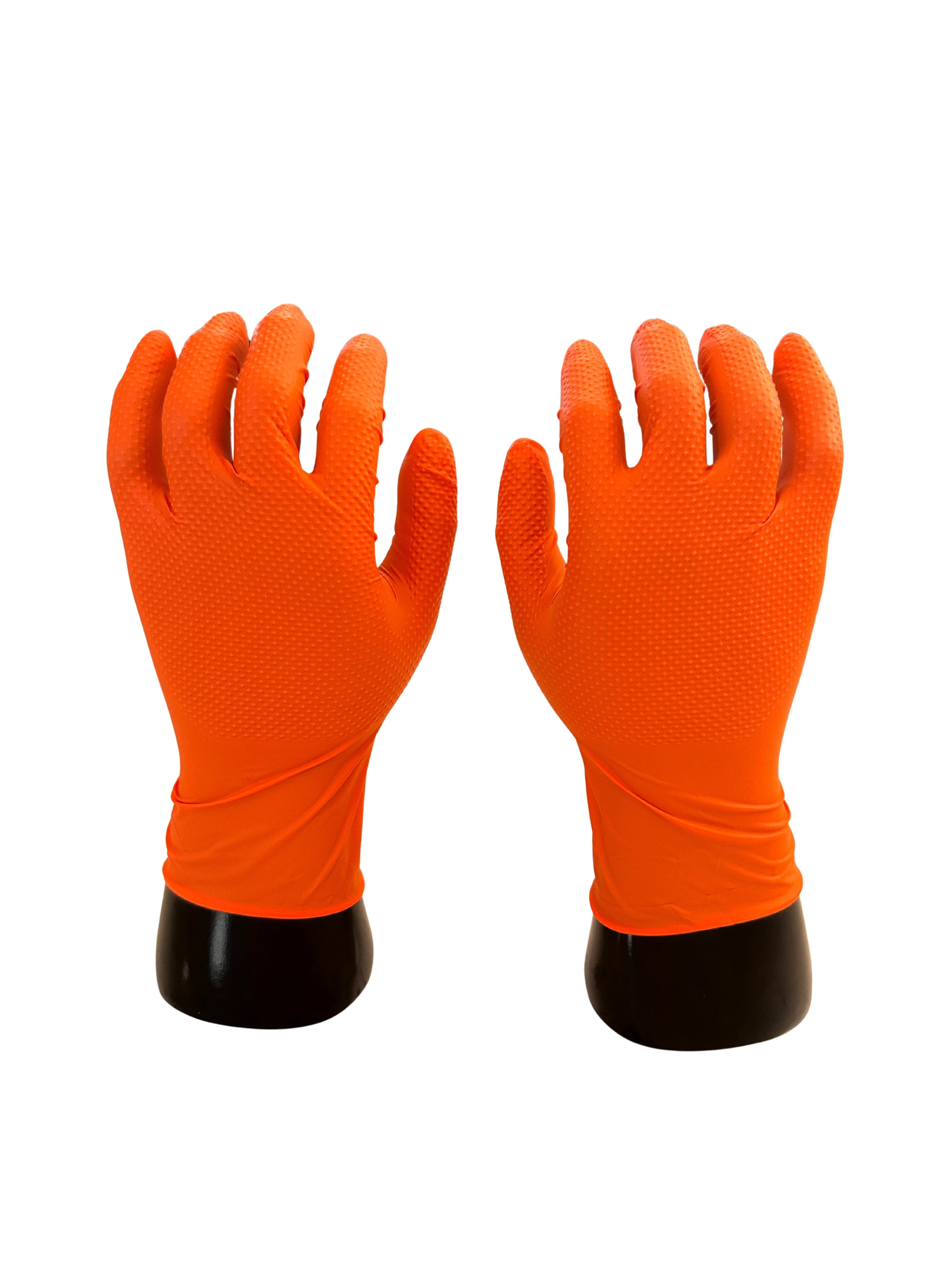 NIT Strong 8Mil Orange Nitrile Diamond Grip Gloves
