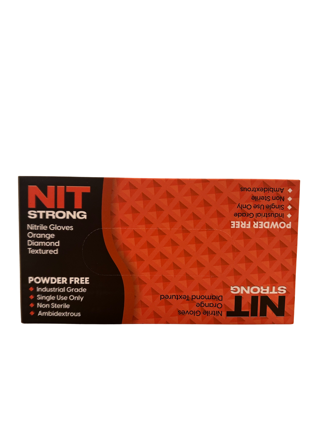NIT Strong 8Mil Orange Nitrile Diamond Grip Gloves