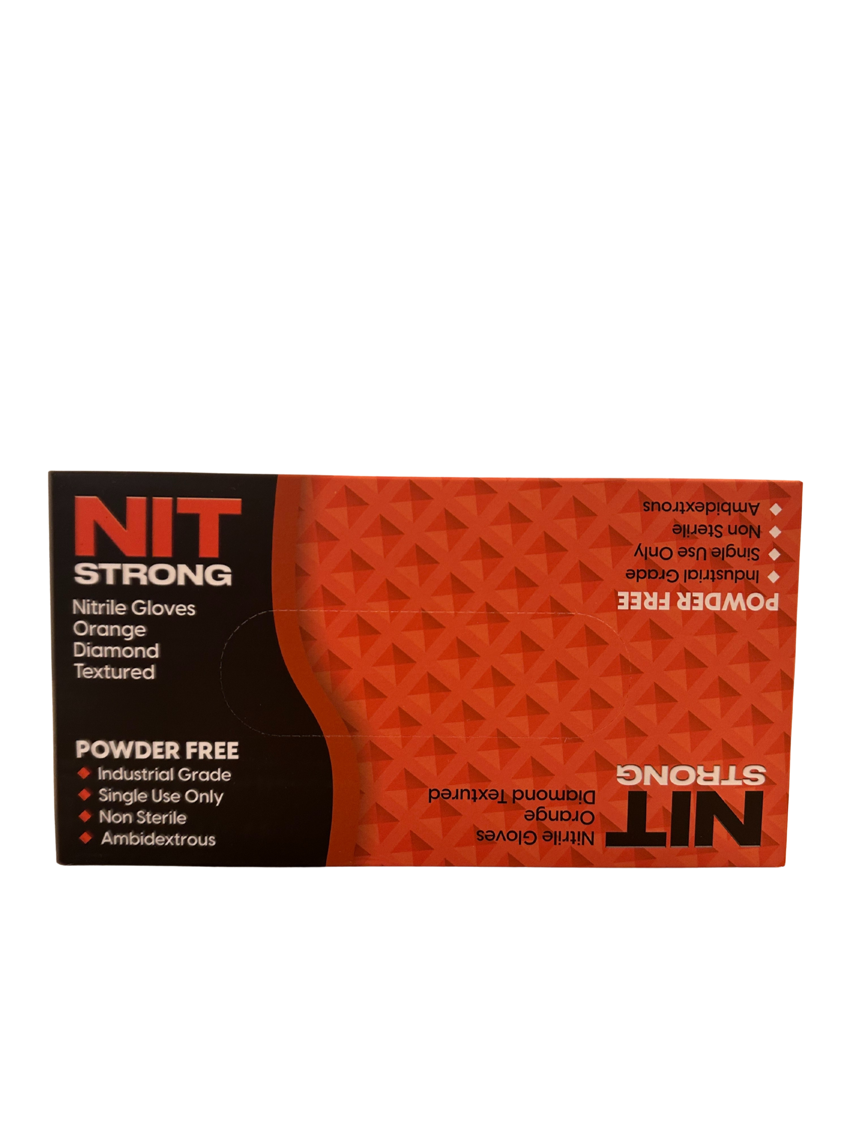 NIT Strong 8Mil Orange Nitrile Diamond Grip Gloves